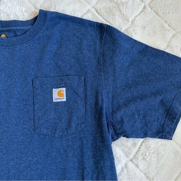 Carhartt | Navy Loose Fit Heavyweight Short Sleeve Pocket T-Shirt | Size Large - Picture 5 of 9